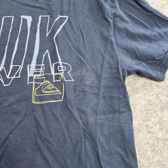 Quiksilver Shirt Mens Medium Blue Graphic Surf Skate Tee Short‎ Sleeve - Picture 12 of 13